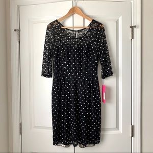 Betsey Johnson Black Lace Polka Dot Dress